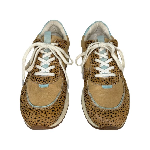 Madewell Kickoff Trainer Sneakers in Spot Dot Calf Hair and Nubuck 9 Tan Blue - Picture 2 of 10